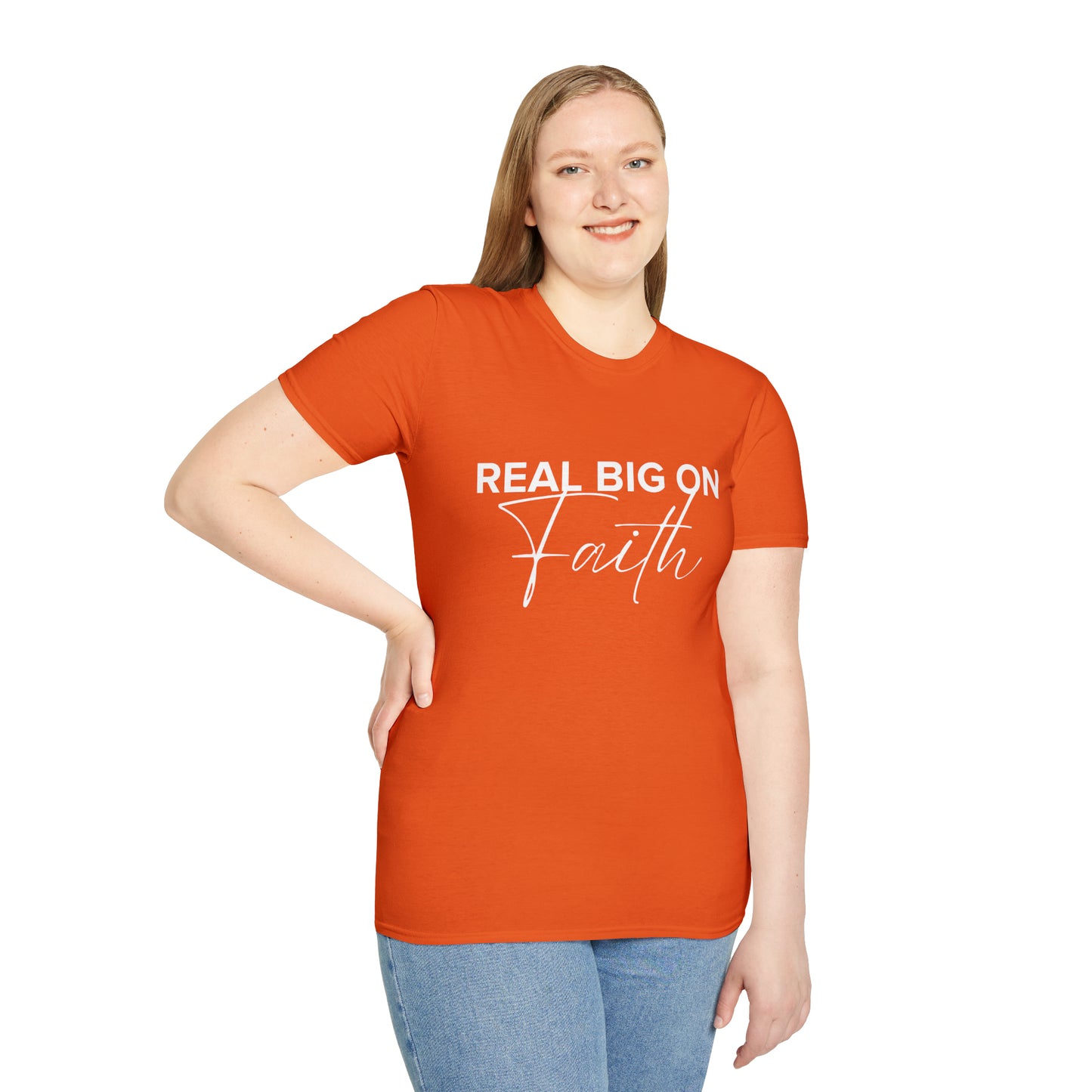 Real Big On Faith Unisex Softstyle T-Shirt (Multiple Colors)