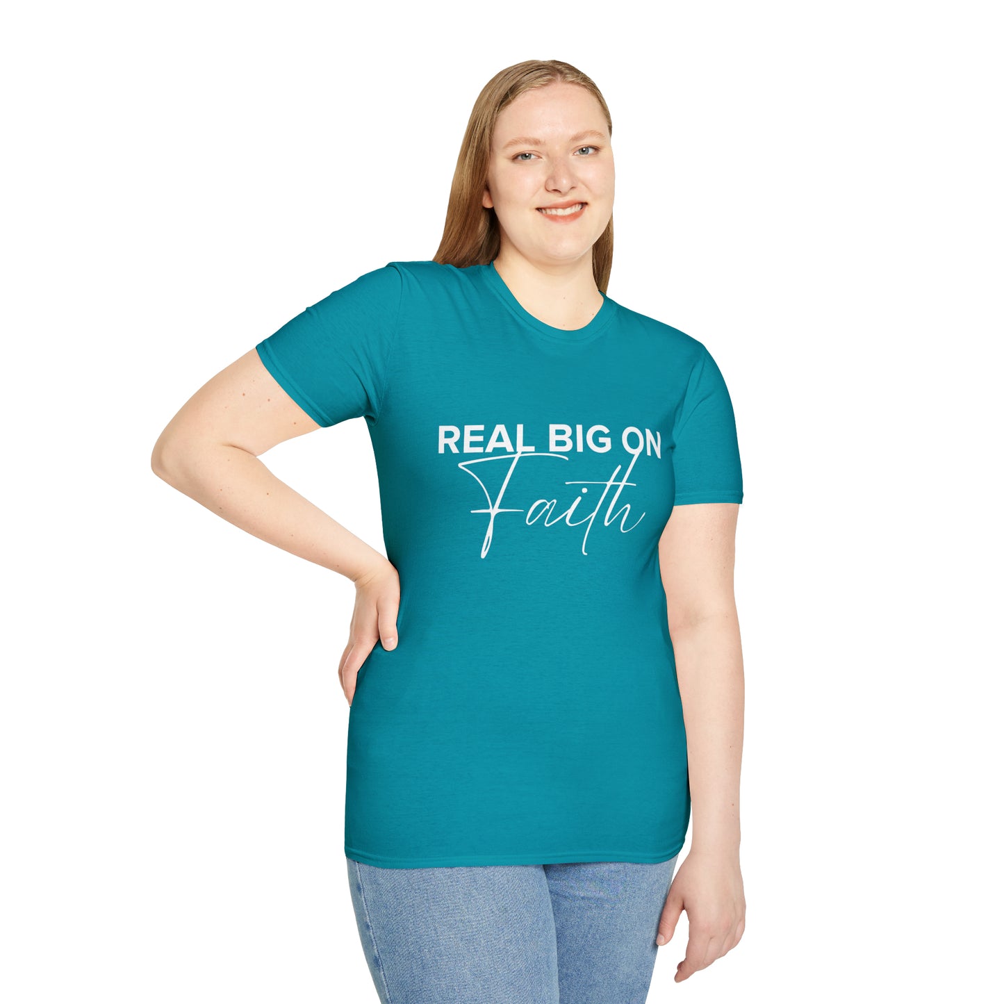 Real Big On Faith Unisex Softstyle T-Shirt (Multiple Colors)