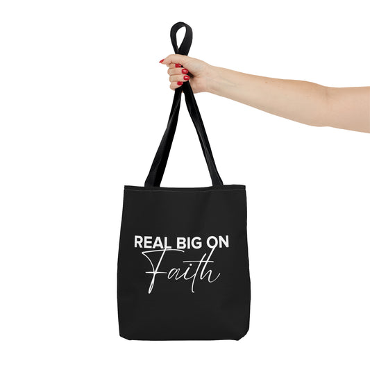 Real Big On Faith Tote Bag (AOP)(Black)