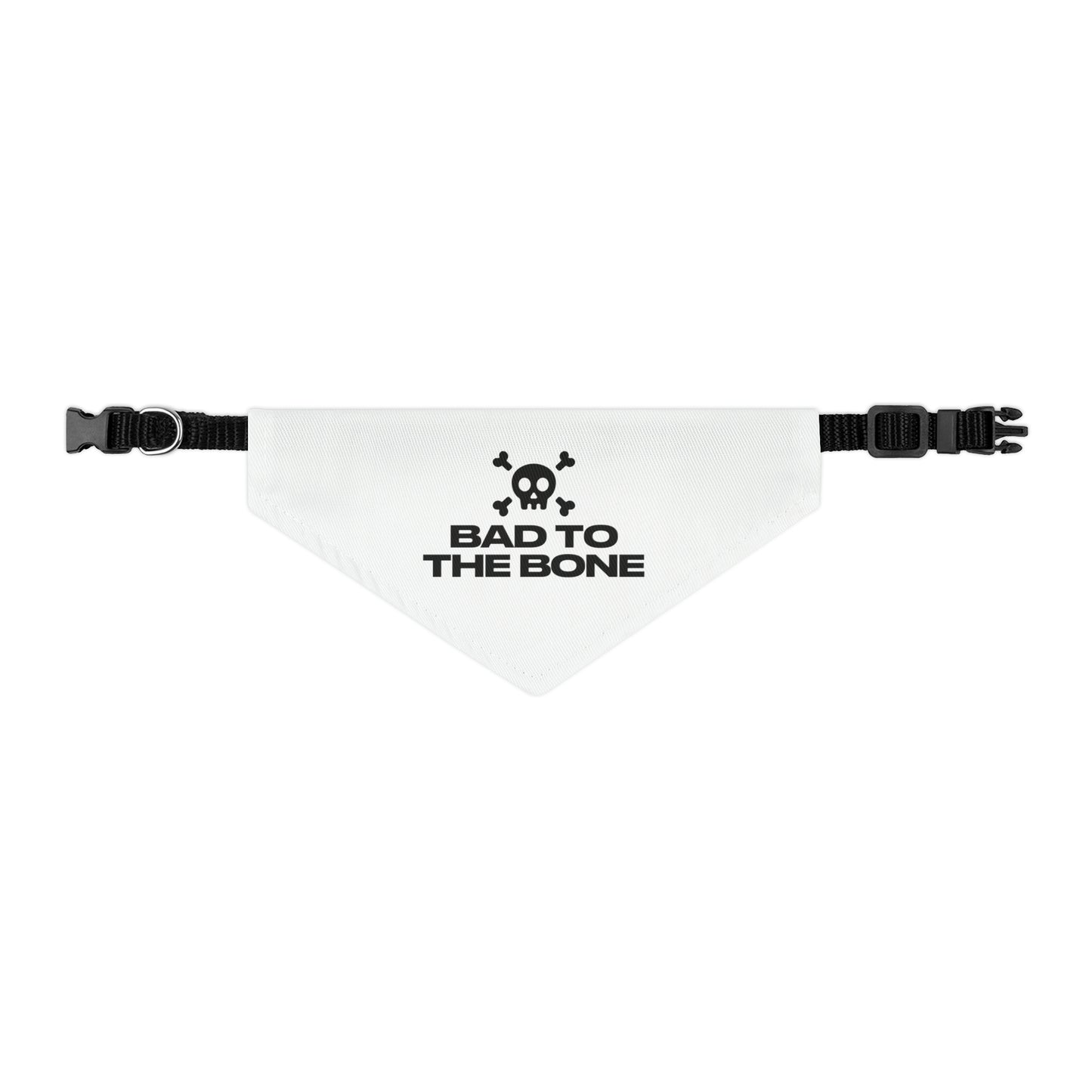 Bad To The Bone Pet Bandana Collar (White)