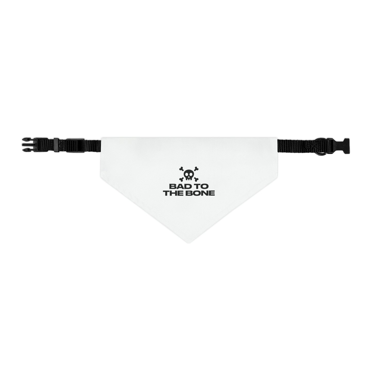 Bad To The Bone Pet Bandana Collar (White)