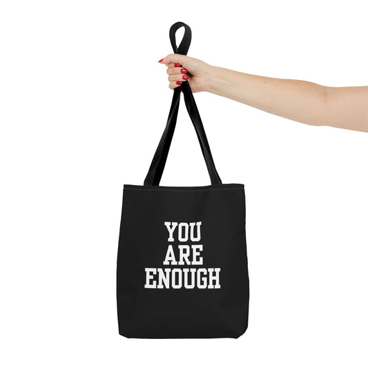 You Are Enough Tote Bag (AOP)(Black)