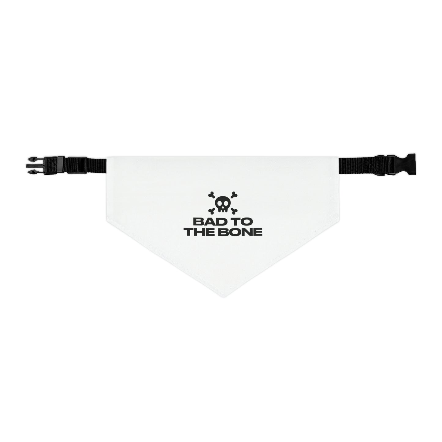 Bad To The Bone Pet Bandana Collar (White)