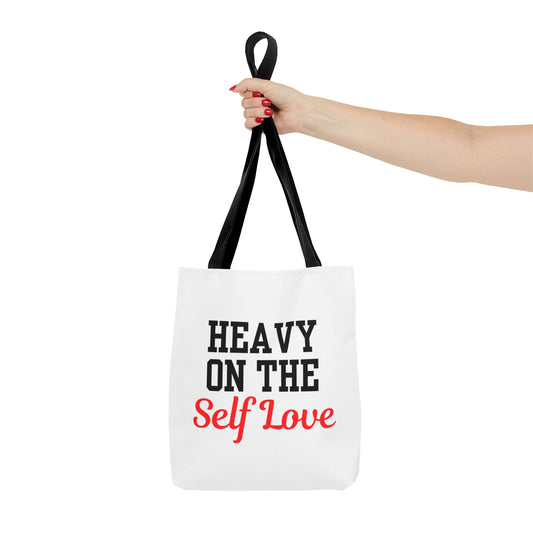 Heavy On The Self Love Tote Bag (White)